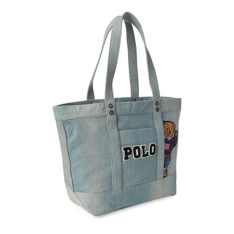 Polo Ralph Lauren Canvas Polo Bear Tote Bag In Denim Blue Lyst