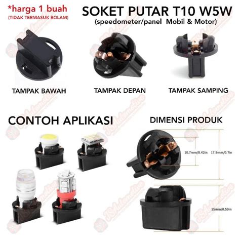 Jual Soket Rumah Bolam T W W Putar Panel Speedometer Socket Spido