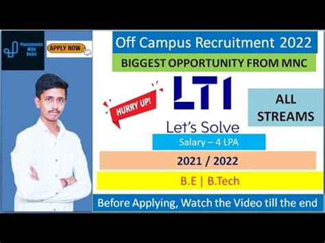 Lti Off Campus Recruitment Drive Larsen Toubro Infotech