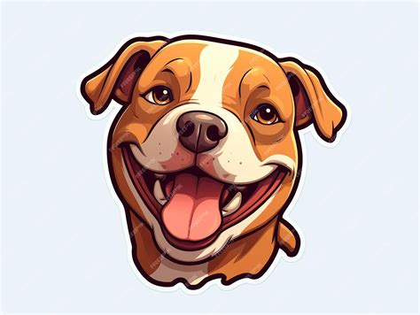 Premium Photo | Cute Pitbull dog cartoon illustration