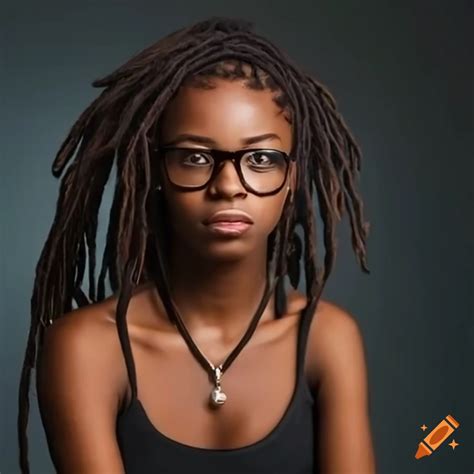 A Stylish And Confident Black Woman With Dreadlocks Nose Ring And Glasses