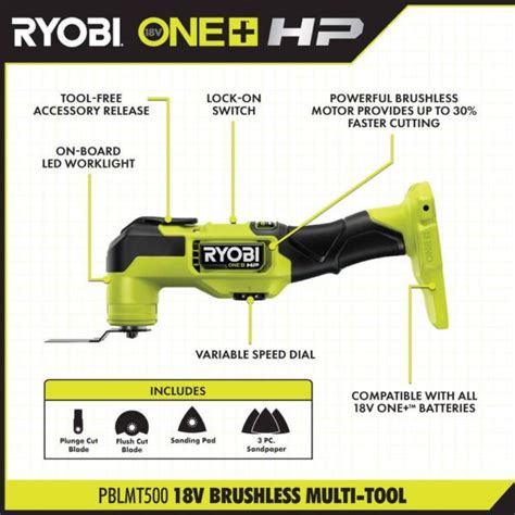 RYOBI PBLMT50B ONE HP 18V Brushless Cordless Multi Tool Tool Only