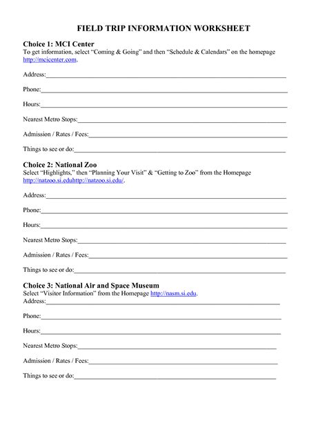 19 Field Trip Reflection Worksheet Free Pdf At