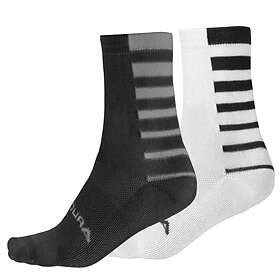 Best Pris P Endura Socks Coolmax Stripe Socks Twin Pack Svart L Xl