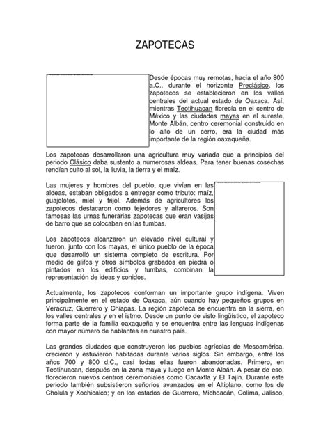 ZAPOTECAS | PDF | Mesoamérica | Cultura de las Americas
