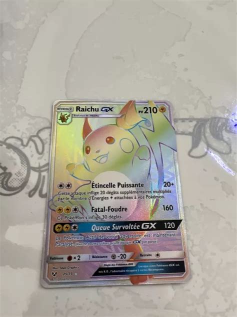 CARTE POKÉMON RAICHU GX 75 73 SL3 5 Soleil Lune Légendes Brillantes