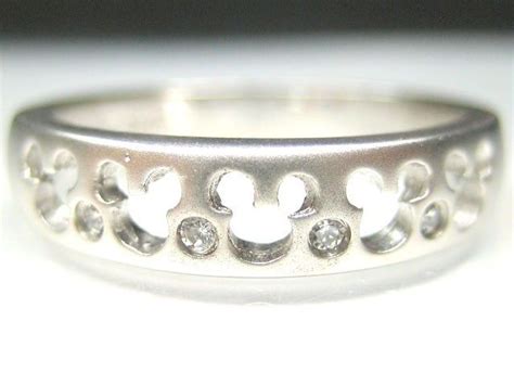 Auth Disney Mickey Mouse Sterling Silver Platinum Clad Band Ring Ebay