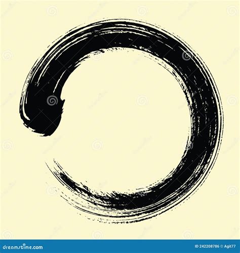 Enso Zen Japanese Circle Brush Stroke Vector Illustration Ink Stroke