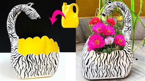 DIY Planter Made With Waste Plastic Oil Can DIY Garden Decoration With