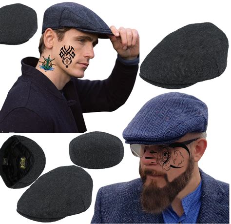 Flat Caps Herringbone Mens Wool Newsboy Gatsby Country Side Etsy