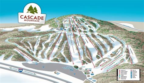 Cascade Mountain Trail Map • Piste Map • Panoramic Mountain Map