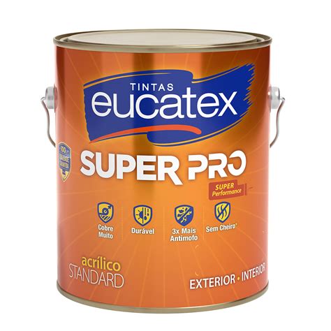 Tinta Acr Lica Super Pro Cor Branca L Eucatex Gesso Campos Center