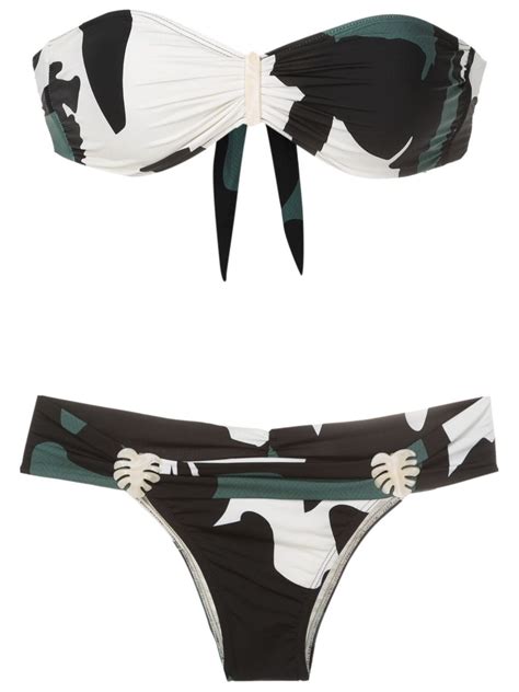 Brigitte Abstract Pattern Bikini Set Farfetch