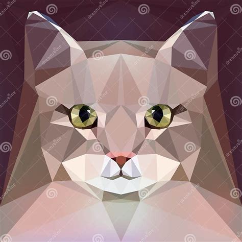 Face Of A Siberian Cat Stock Vector Illustration Of Polygon 58567737