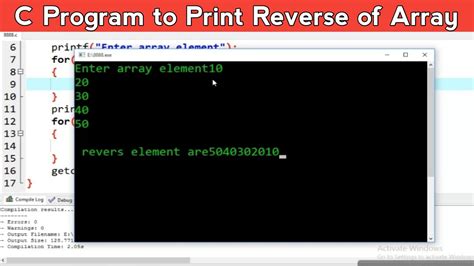 C Program To Print Reverse Of Array In Hindi Learn Programming Youtube