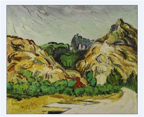 Mountains At St Remy With Dark Cottage By Vicent Van Gogh Canvas Wall Art