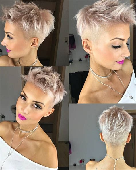 Ausgefallene Kurze Frisuren Mit Seitlichem Undercut Bei Schmalem Gesicht