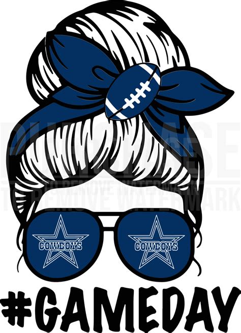 2 79 Messy Bun Dallas Cowboy SVG Dallas Cowboy Fan SVG American