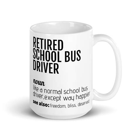 School Bus Driver Retirement Gift, Retired School Bus Driver Definition ...