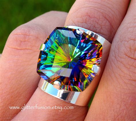 Vitrail Medium Swarovski Mystic Square Crystal Statement Ring Big 18mm