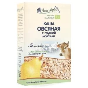 Молочная овсяная каша с грушей Fleur Alpine Органическая, 200 гр | $9. ...