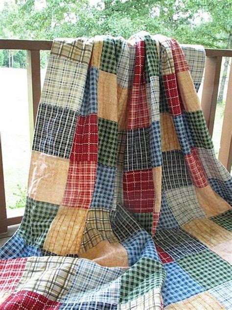 Items Similar To Queen Size Patchwork Quilt Cabin Plaid ALL NATURAL