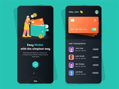 Flat Design Wallet App UI4Free