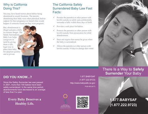 PUB 400 Safely Surrendered Baby Campaign Brochure FormsDocs