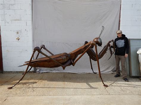 Custom Made Outdoor Metal Praying Mantis Sculpture Made To Etsy Israel