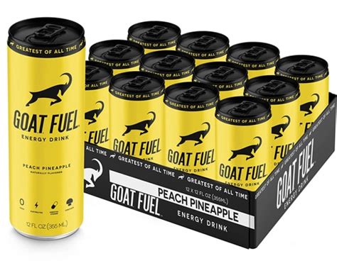 Goat Fuel Energy Drink Peach Pineapple 12 Fl Oz Each Pack Of 12 Vitacost