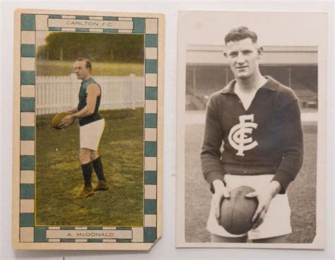 Early Carlton Football Club Postcards Featuring Mcdonald And Bailey