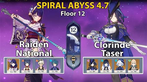 Spiral Abyss Floor Raiden National And Clorinde Taser Build