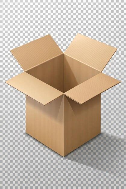 Open Empty Cardboard Box Transparent Background Premium AI Generated