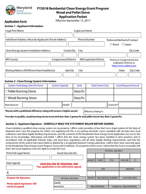 Fillable Online Energy Maryland FY2018 Residential Clean Energy Grant