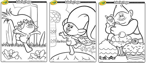 Crayola Free Coloring Pages Print Trolls Biggie And Mr