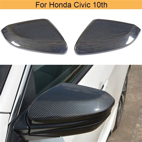 Carbon Fiber Car Rearview Mirror Covers Caps For Honda Civic 10th 2016 2017 2018 Car Side Mirror