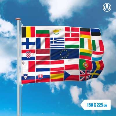 Vlag Met De Vlaggen Van De EU Landen 150x225cm Voordelig Kopen Bij