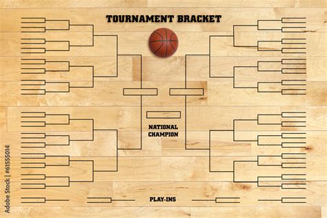 Basketball tournament bracket on wood gym floor Stock Photo | Adobe Stock