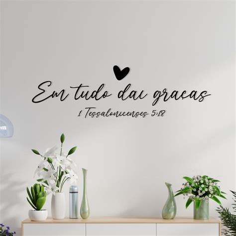 Quadro Frase Em Tudo Dai Gra As Cora O Decorativo Mdf Shopee Brasil