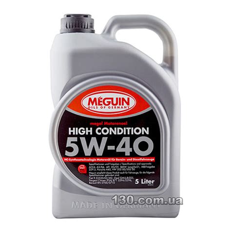 Meguin High Condition SAE 5W-40 — synthetic motor oil — 5 l