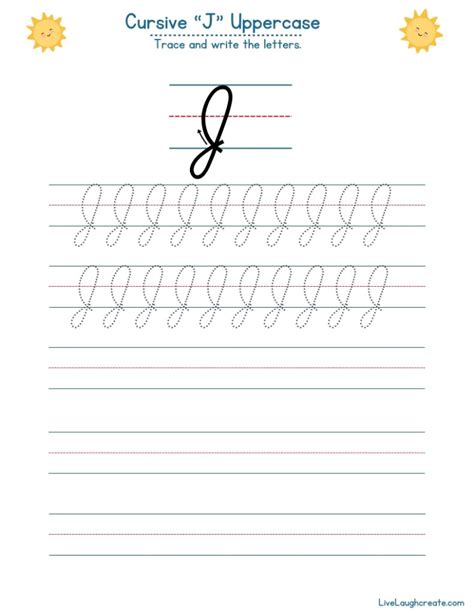 Cursive J Worksheets (10 Free Letter Writing Printables)