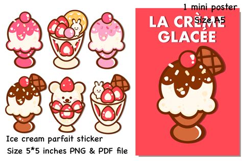 Ice Cream Parfait Sticker Mini Poster Graphic By SPsweet Creative