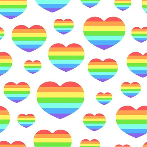 Premium Vector Rainbow Colored Hearts On White Background Vector