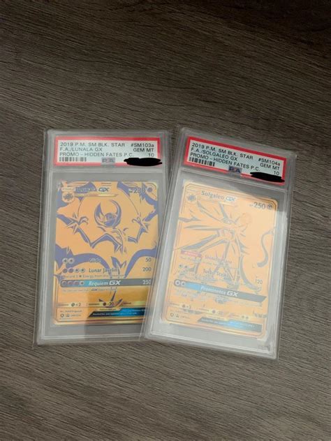 Solgaleo Gx Sm A Lunala Sm A Psa Pair Gold Full Art Gem Mint