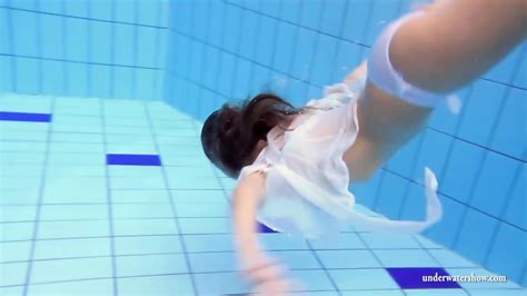 Big Tits Brunette Babe Zuzanna Swimming In The Pool