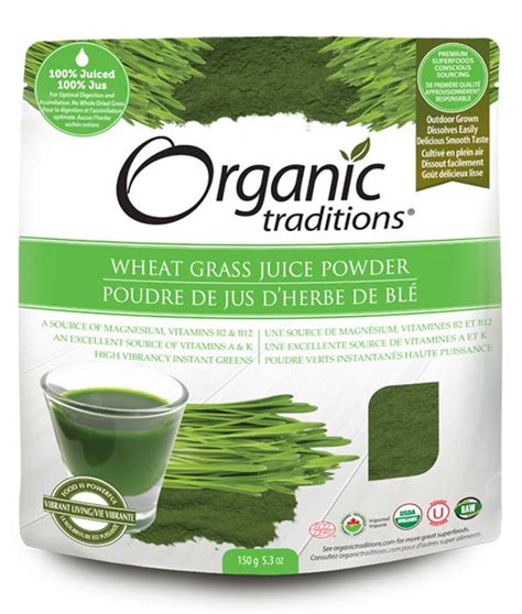 Organic Traditions Certified Organic Wheatgrass Juice Powder 150gr Raw