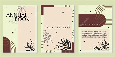 Premium Vector Set Of Annual Book Cover Templates Natural Theme Abstract Background