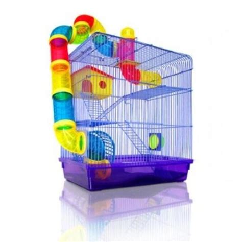 Gaiola American Pets Para Hamsters Labirinto Andares Azul Gaiola