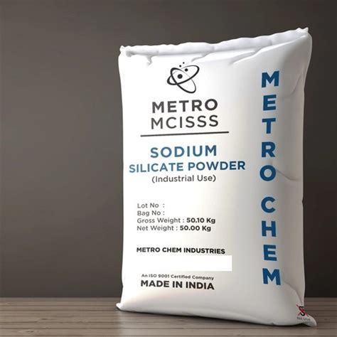 Sodium Silicate Powder 50 Kg Packaging Bag Application Industrial At