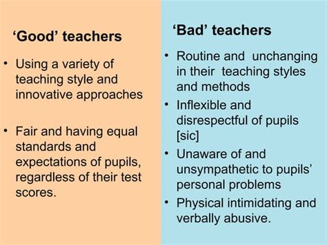 ‘good And ‘bad Teachers‘good And ‘bad Teachers Ppt